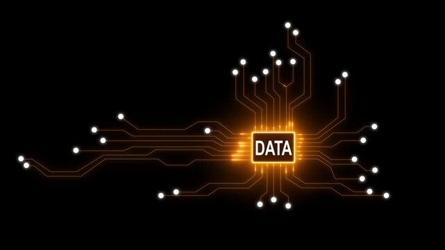 DATA abstract digital line data background connecting technology concept Abstract technological artificial concept. neon line data concept 4K animation video.