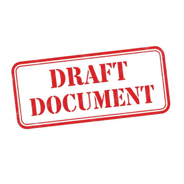 Draft document stamp in red and white