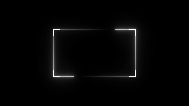 Futuristic neon HUD callout frame for digital interface. Sci fi HUD lower third with copy space for broadcast titles.