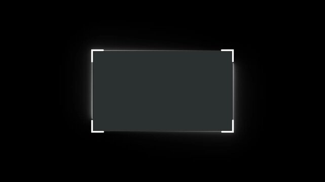 Futuristic neon HUD callout frame for digital interface. Sci fi HUD lower third with copy space for broadcast titles.