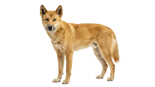 Australian dingo wild dog isolated on transparent background