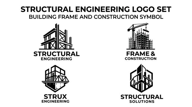 Structural engineering logo set designs.