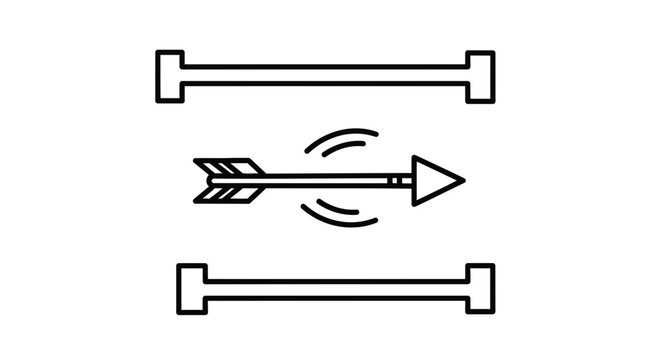 Arrow Flying Between Two Parallel Bars, Symbolizing Precision, Speed, and Direction