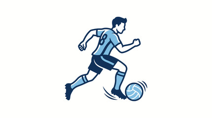 Fototapeta premium Soccer Player Dribbling Ball Dynamic Vector Illustration