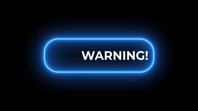 Alert warning sign concept. Danger signal icon and warning text, on the black background. 
