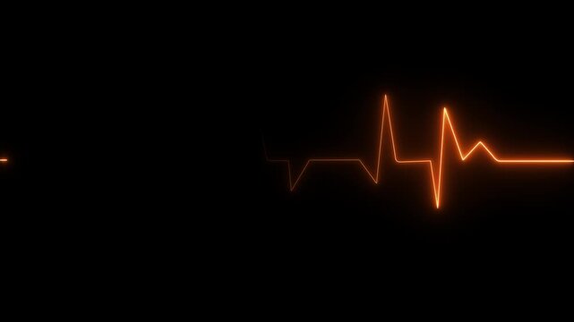 Abstract neon light fast heartbeat and pulse rate signal icon Motion graphic 4k animation video.
