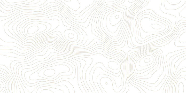 Topographic map design with brown lines on white background for graphic resources