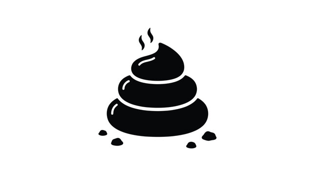 Pile of excrement silhouette against a white background