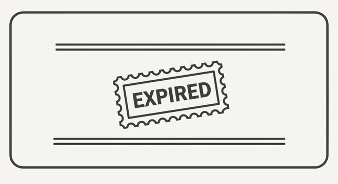 Expired Stamp on White Background - Concept of Time Passing and Deadlines