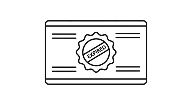 Expired Stamp on Document Icon - Business Concept