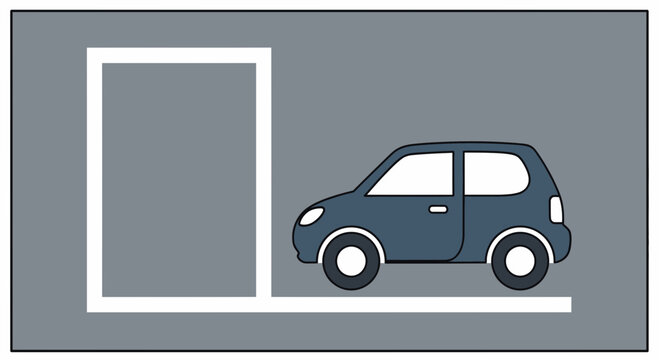 Car Parking in a Tight Space, Reverse Parking Maneuver, Urban Driving Concept