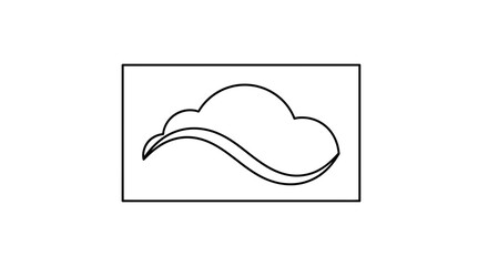 Naklejka premium Abstract Cloud Shape with Flowing Lines - Minimalist Design