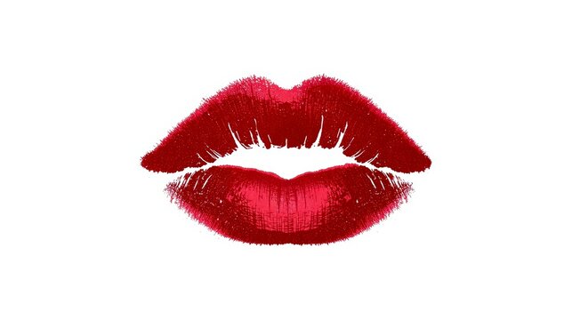 red lips mark isolated on white