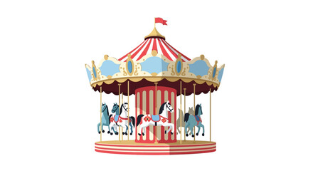 Colorful Carousel with Horses © september