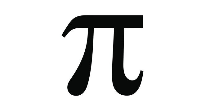 Pi symbol silhouette on a white background silhouette