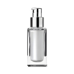 Naklejka premium Frosted Glass Pump Bottle for Serum with Clear Interior and Elegant Design