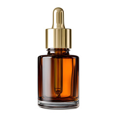 Naklejka premium Luxurious Amber Glass Dropper Bottle with Serum for Skincare and Beauty Treatments