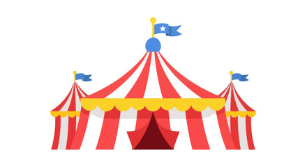 Fototapeta premium Colorful Circus Tent with Flags, Entertainment Event Structure