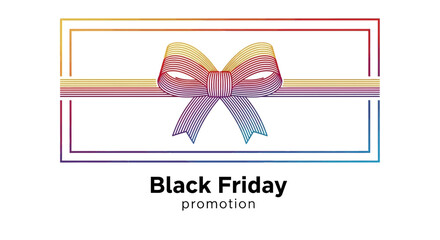 Obraz premium Black Friday Promotion Gift Box with Colorful Ribbon Bow and Frame