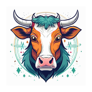Symmetrical tiger face mandala vector illustration