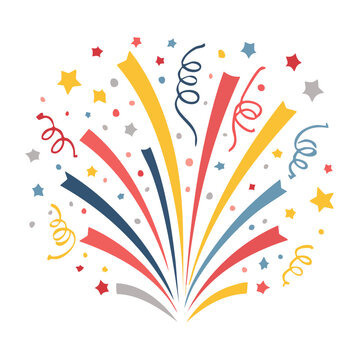 Flat design fireworks burst vector