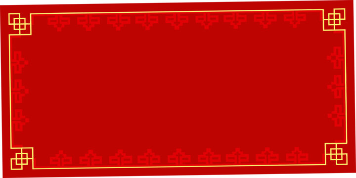 Traditional decorative corner pattern on a red background