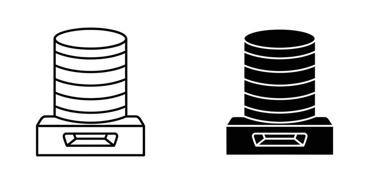 Cylindrical storage drum or barrel vector icons with barrel icon storage tank bin cylinder