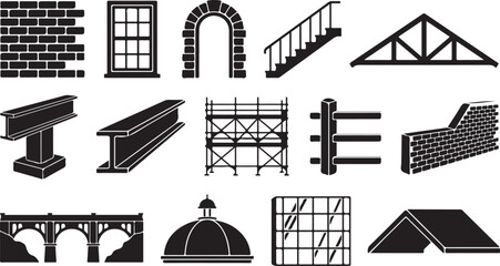 Construction and architecture icons set vector © Tawhid