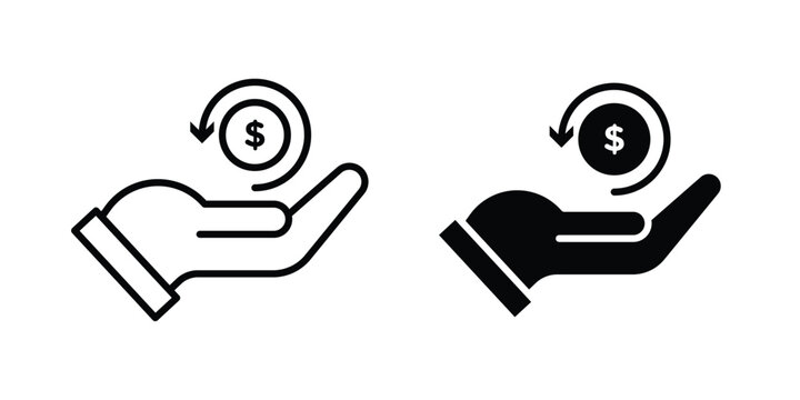 Refund icon. Symbols for Graphic Designs