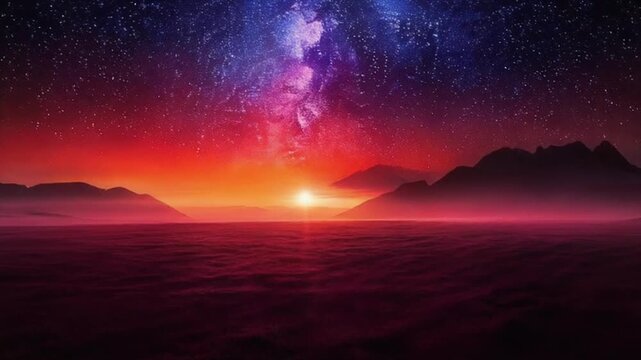 Dark red violet mist flowing across a moody cosmic atmosphere with smooth cinematic abstract depth