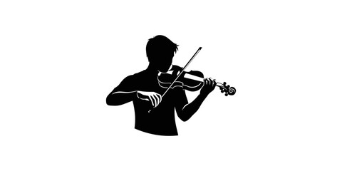 Fototapeta premium Silhouette Of A Person Playing The Violin