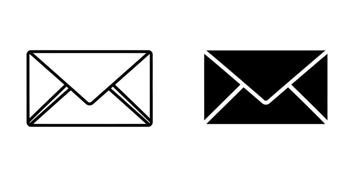 Email message envelope vector icons with envelope communication correspondence business interface