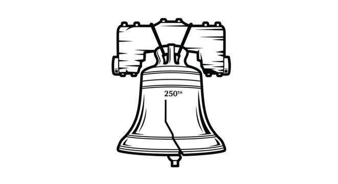Historic Liberty Bell Closeup Illustration.