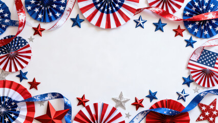 Obraz premium Patriotic Stars and Circles Frame 4th of July Background Design