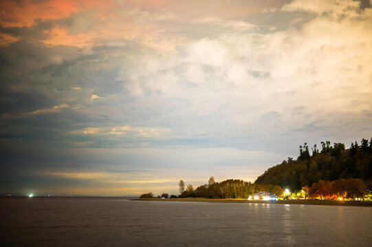 Golden Gardens Park At Night In Seattle Washington