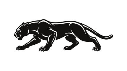 Fototapeta premium Black Panther Silhouette Walking Motion Graphic