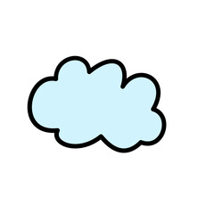 Fototapeta premium Light Blue Cartoon Cloud Icon