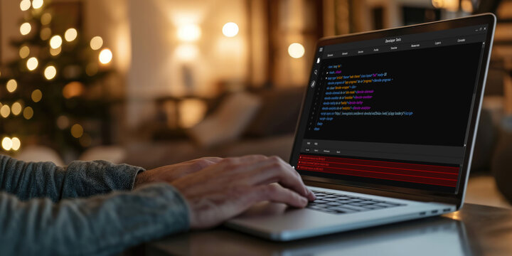 Software development programming on computer screen for brisk application and program coding