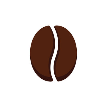 Single Roasted Coffee Bean Illustration for Cafe and Beverage Branding
