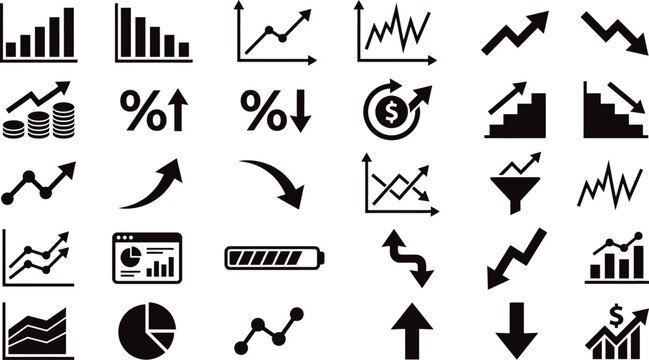 Business growth analytics symbols.
