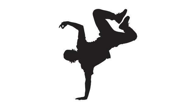 Breakdancer In Dynamic Pose Black Silhouette breakdancing