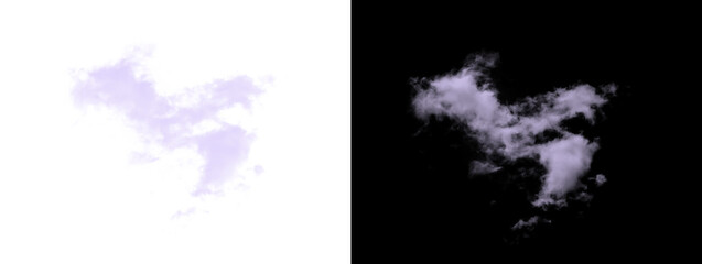 Fototapeta premium Abstract Shaped Purple Lavender Cumulus Cloud Isolated Cutout