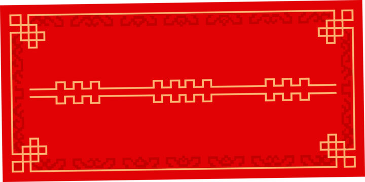 Traditional decorative corner pattern on a solid red background
