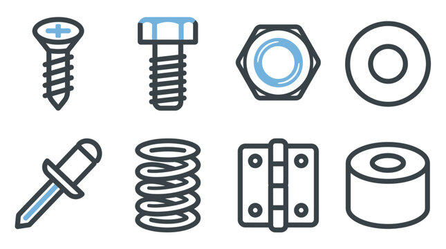 Collection of various metal fasteners hardware 1.