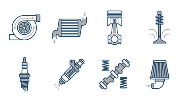 Car engine parts and tools.
