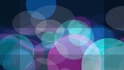 Obraz premium Vibrant abstract design featuring translucent overlapping circles in blue, pink, and green with a soft luminous glow.