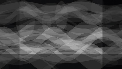Fototapeta premium Abstract geometric pattern with intersecting lines and shapes in black and white
