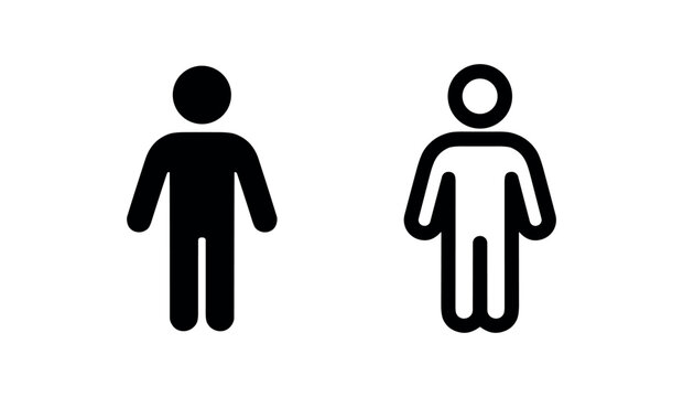Gender neutral person icon symbol, representing individual, user profile, or general human figure.