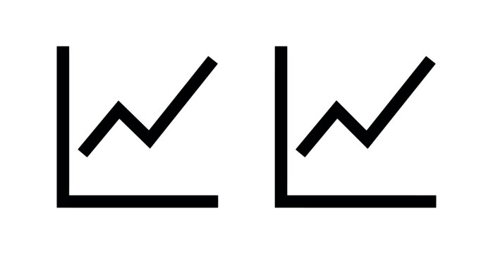 Line Graph Chart Icons - Statistics and Growth Symbol