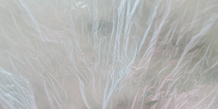 Clear plastic texture background that is wrinkled and wrinkled